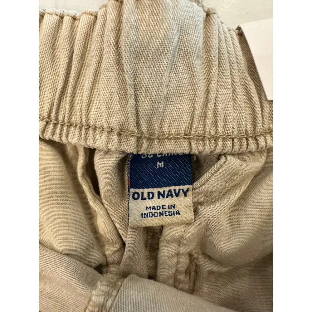 Old Navy OG Chino Shorts Kids Medium Khaki Elastic Waist NWT Casual Stretch
